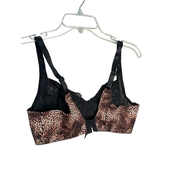 Lilyette Leopard Minimizer Bra Underwire Ultimate Smoothing Black Size 36C NEW - Picture 2 of 2